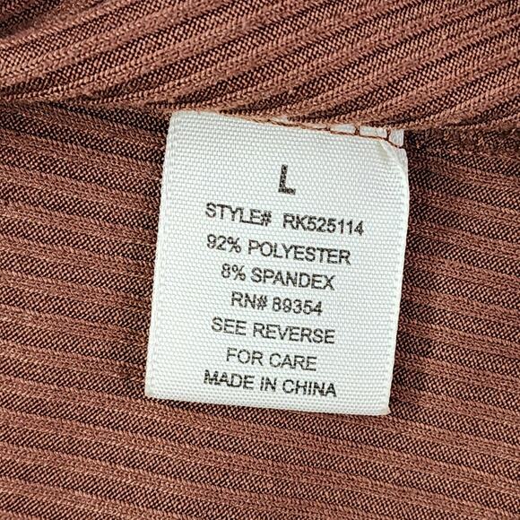 Ultra Flirt Dress Womens L Brown Ribbed Milkmaid Spaghetti Strap Bodycon Maxi - Picture 5 of 9